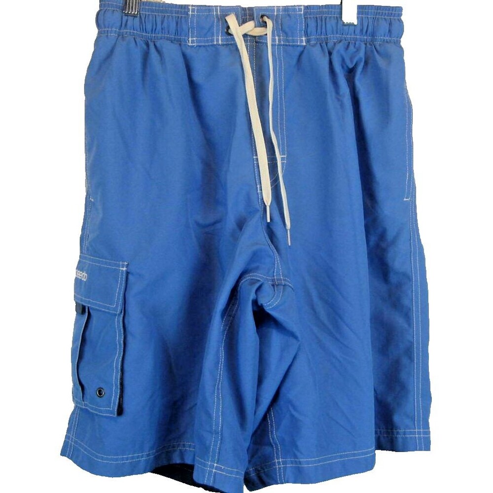 Mens Speedo Blue Mesh Lined Swim Board Shorts sz Med x 10"